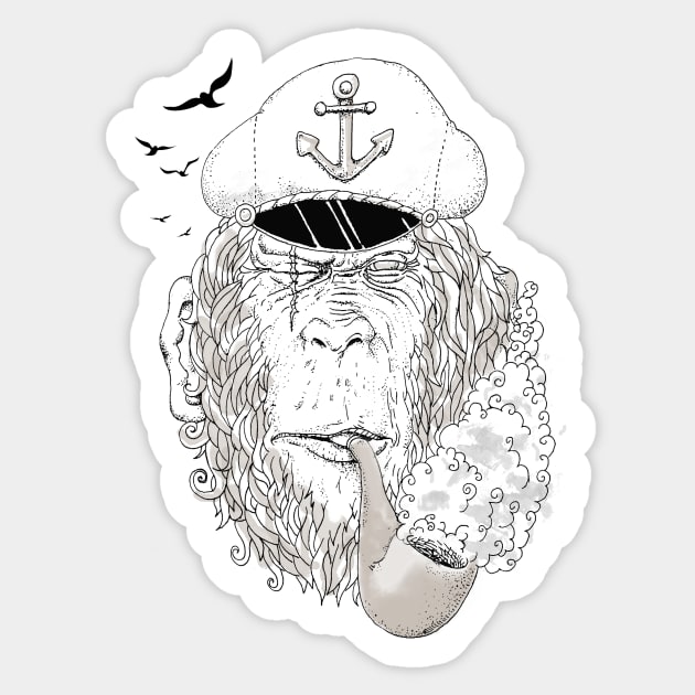 Sailor Ape Sticker by primate